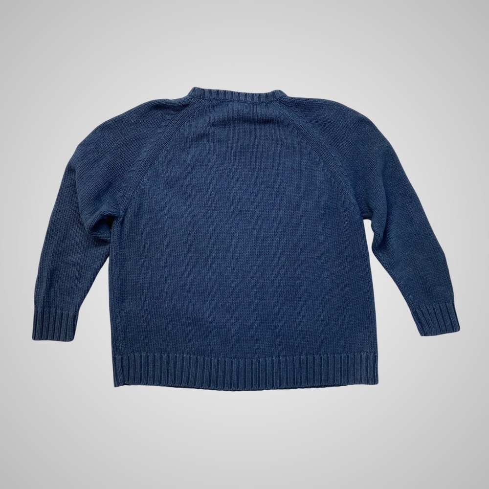 Vintage Gap Mens XXL Blue Shaker Knit Crewneck Sweater Cotton Blend‎